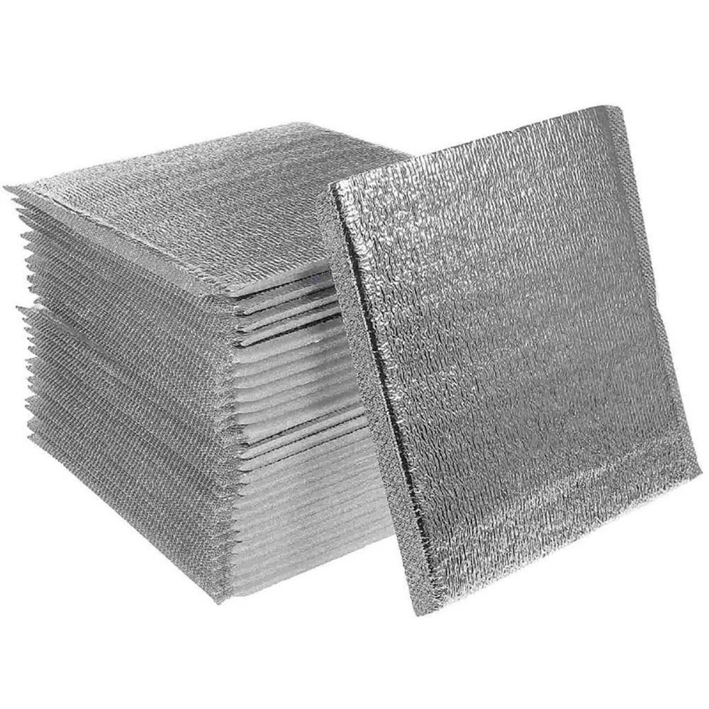 hcaklozgshi 50pcs Aluminum Foil Cooler Bag Insulation Folding Picnic Portable Food Thermal Packing Delivery Drink Carrier Insulated(50Pcs 20x20cm)
