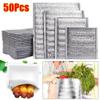 hcaklozgshi 50pcs Aluminum Foil Cooler Bag Insulation Folding Picnic Portable Food Thermal Packing Delivery Drink Carrier Insulated(50Pcs 20x20cm) view 4