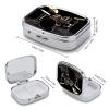 Cool Drum Set Pill Box 2 Compartment Medicine Pill Case Portable Pill Organizer for Pocket Or Purse Decorative Metal Medicine Vitamin Organizer view 2