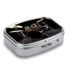 Cool Drum Set Pill Box 2 Compartment Medicine Pill Case Portable Pill Organizer for Pocket Or Purse Decorative Metal Medicine Vitamin Organizer view 3