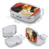 Modern Art Cat Pill Box 2 Compartment Medicine Pill Case Portable Pill Organizer for Pocket Or Purse Decorative Metal Medicine Vitamin Organizer view 2