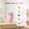 AIRSEE Premium Newborn Gift, Electric Baby Nail File, Cordless Safe Infant Nail Trimmer with 6 Replacement Pads, Magnetic Rechargeable Base, 360 LED Light, Baby Grooming Kit Gift (Candy Pink) view 3