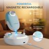 AIRSEE Premium Newborn Gift, Electric Baby Nail File, Cordless Safe Infant Nail Trimmer with 6 Replacement Pads, Magnetic Rechargeable Base, 360 LED Light, Baby Grooming Kit Gift (Light Blue) view 4