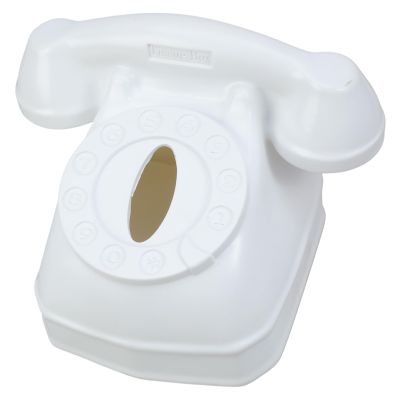 Decorative Telephone Shape Tissue Box Artistic Telephone Form Tissue Holder Sturdy Paper Box for Elegant Living Space