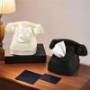 Decorative Telephone Shape Tissue Box Artistic Telephone Form Tissue Holder Sturdy Paper Box for Elegant Living Space view 2