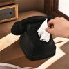 Decorative Telephone Shape Tissue Box Artistic Telephone Form Tissue Holder Sturdy Paper Box for Elegant Living Space view 3