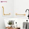 16" Angled Gold Bathroom Grab Bars for Shower with 20" Straight Munzong Toilet Handicap Grab Rail,Anti Slip Stainless Steel Knurled Safety Handle Support Elderly Injury Senior view 2