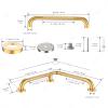 16" Angled Gold Bathroom Grab Bars for Shower with 20" Straight Munzong Toilet Handicap Grab Rail,Anti Slip Stainless Steel Knurled Safety Handle Support Elderly Injury Senior view 3