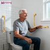 16" Angled Gold Bathroom Grab Bars for Shower with 20" Straight Munzong Toilet Handicap Grab Rail,Anti Slip Stainless Steel Knurled Safety Handle Support Elderly Injury Senior view 4