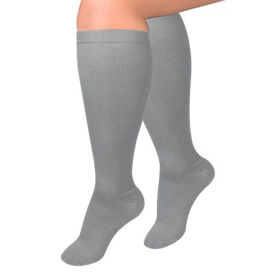 1 Pairs Compression Socks for Women and Men 20-30mmHg-Circulation Support Socks Medical and Travel Athletic(Grey, XXXL)