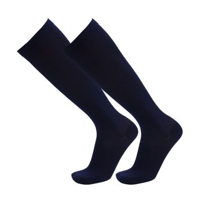 1 Pairs Copper Compression Socks for Men Women 20-30 mmHg Knee High Calf Stockings Medical and Travel Athletic(Navy, L)