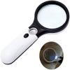JOTDPFRYK Magnifiers Magnifying Glass with 3 Lights LED Illuminated Lighted 2 Lens 10X + 30X Handheld Reading for Kids Seniors Jewelry Inspection Coins Marriage view 1