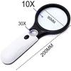 JOTDPFRYK Magnifiers Magnifying Glass with 3 Lights LED Illuminated Lighted 2 Lens 10X + 30X Handheld Reading for Kids Seniors Jewelry Inspection Coins Marriage view 2