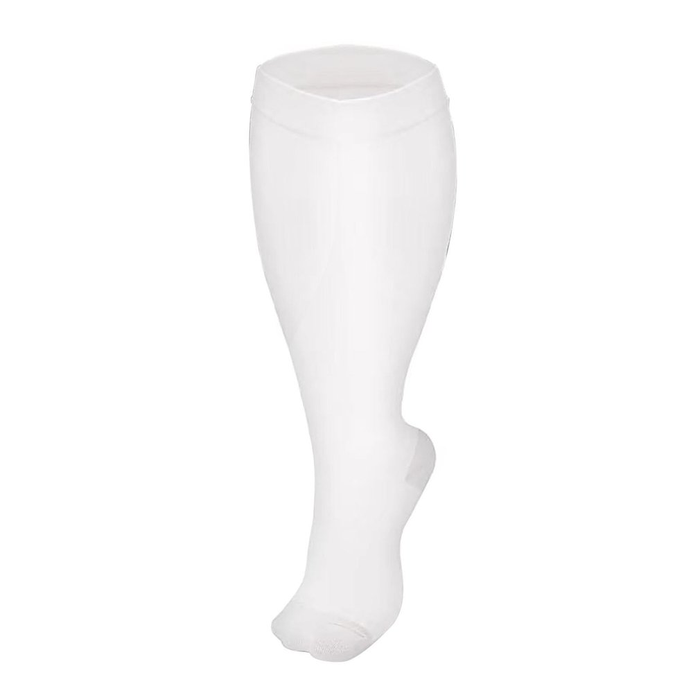 1 Pairs Compression Socks for Women and Men 20-30mmHg-Circulation Support Socks Medical and Travel Athletic(White, XXXXL)
