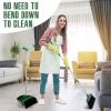 XXFLOWER Broom and Dustpan Set with Long Handle, Light Weight Stainless Steel Poles Stand Upright Dustpans with Broom Combo for Home Kitchen Office Pet Dog Hair, 1-Pack(Black Green) view 3