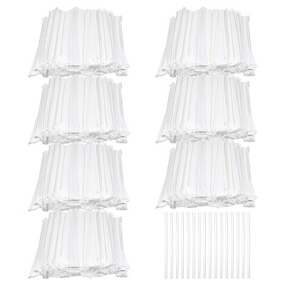 2000 Pcs Plastic Straws Disposable Individually Wrapped Drinking Straight Long Straws, 0.24" Wide, for Hot and Cold Beverages (8 Inch)