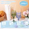 2000 Pcs Plastic Straws Disposable Individually Wrapped Drinking Straight Long Straws, 0.24" Wide, for Hot and Cold Beverages (8 Inch) view 4