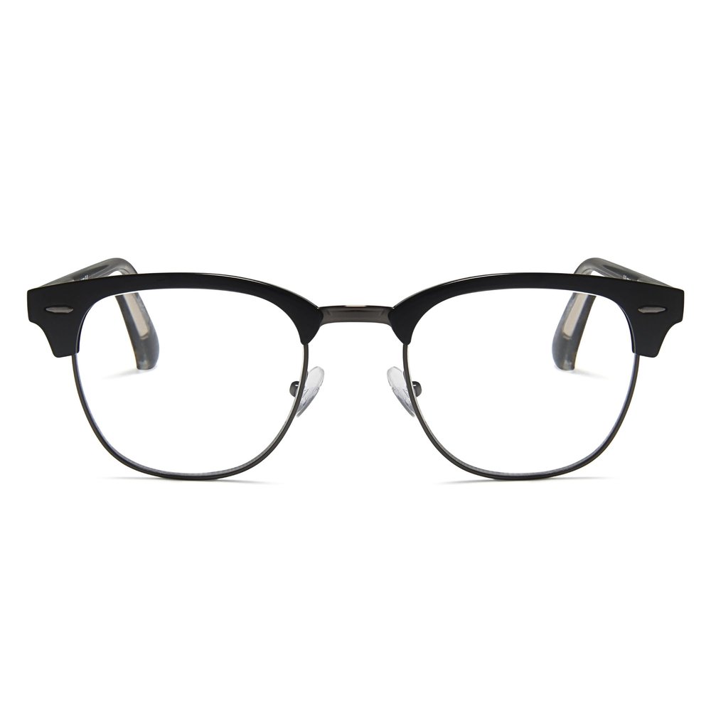 2SeeLife Premium Half Rim Reading Glasses Women & Men - Fits all Face Shapes, Metal & Sturdy Readers, Spring Hinges, Black, +2.25