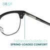 2SeeLife Premium Half Rim Reading Glasses Women & Men - Fits all Face Shapes, Metal & Sturdy Readers, Spring Hinges, Black, +2.25 view 4