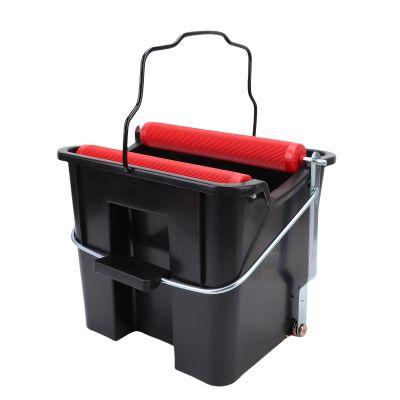 Diydeg Press Wring Mop Bucket, 14L Labor Saving Foot Pressure Floor Cleaning Bucket with Handle, Sturdy Pail Buckets for Household Cleaning & Mopping, Family, Marine, Boat (Black)