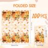 100 Pack Thanksgiving Napkins,Fall guest Napkins 4.3 x 7.9Inch Disposable Vintage Pumpkin Maple Leaf Hand Towels for Bathroom Pumpkin Dinner Napkins Fall Harvest Party Napkin for Autumn Thanksgiving view 3
