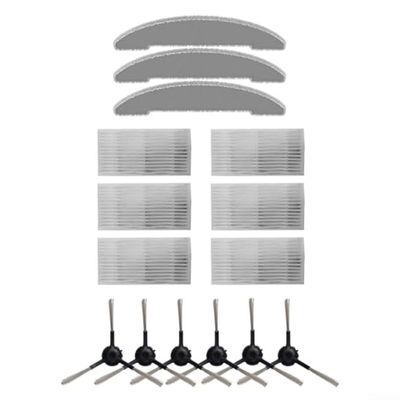 15Pcs Replacement Kit For Vexilar For Cleanova For W7 W11, Vacuum Cleaner 6 Side Brush 6 Filter 3 Mop Pads Cloth, Microfiber Cleaning Accessories