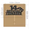 14 Official Teenager Cake Topper - Glitter Black 14th Birthday Cake Decorations, 14 Years Old Birthday Cake Smash Pick (14) view 3