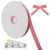 Red Gingham Ribbon 3/8 inch X 50 Yards, Polyester Plaid Checked with Woven Edge for Wedding Invitations, Gift Wrapping, Bow Making, Party Decorations view 1