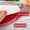 Red Gingham Ribbon 3/8 inch X 50 Yards, Polyester Plaid Checked with Woven Edge for Wedding Invitations, Gift Wrapping, Bow Making, Party Decorations view 2