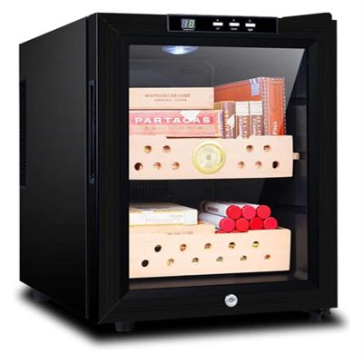 YDBMY Humidors Cigar Electric with Humidity Adjustment Function Constant Temperature Cigar Cabinet,Refrigeration Hold Up to 130 Cigars (Color : Black, Size : 36 * 50 * 48cm)