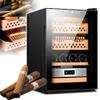 YDBMY 50l Humidors Cigar Cabinet(Storage Capacity: About 200~300 Sticks), Intelligent Electronic Cigar Humidor Cabinet, W/1 Box Shelf & 2 Cedar Cigar Baskets, Temperature 11~18c,Black-B view 1
