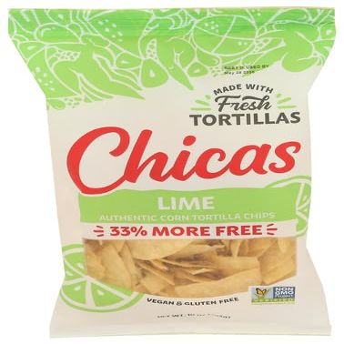 Chicas Tortilla Chips Lime 10 oz (Pack of 9)