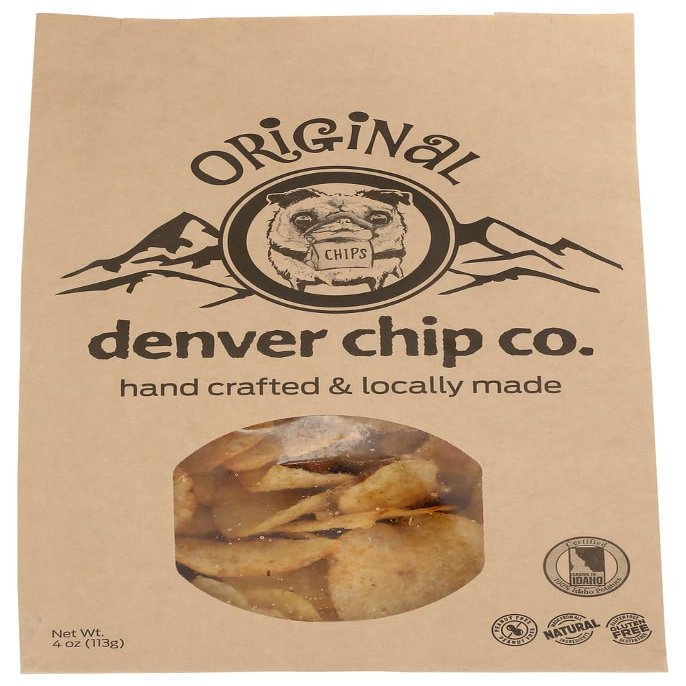 Denver Chip Co Potato Chips Original 4 oz (Pack of 12)