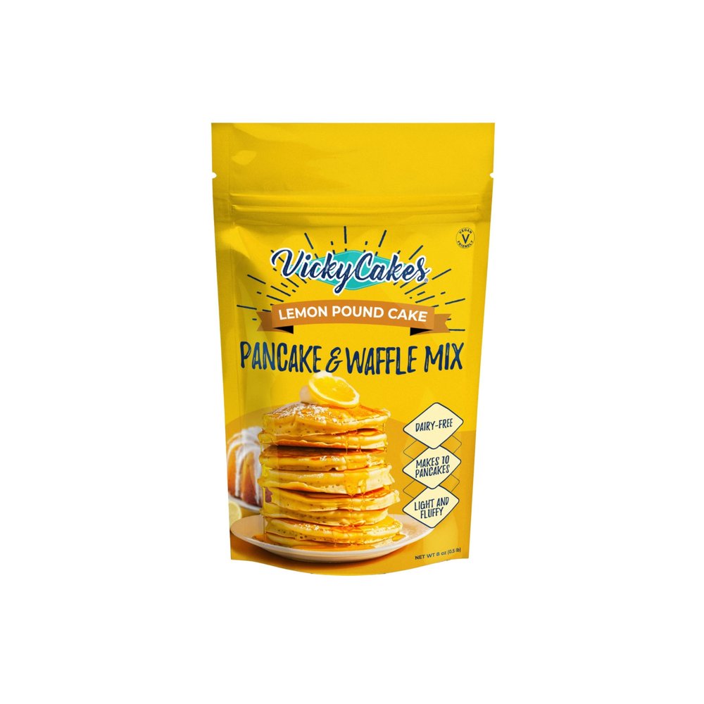 Vicky Cakes Lemon Pound Cake Pancake and Waffle Mix | Light & Fluffy, Dairy-Free, Vegan-Friendly, Non-GMO | 8oz