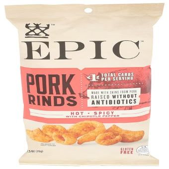Epic Pork Rind Hot and Spicy 2.5 oz (Pack of 12)
