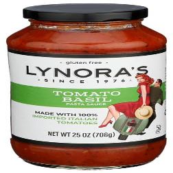 Lynoras Tomato Basil Sauce 25 oz (Pack of 6)