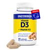 Enzymedica Vitamin D3 and K2 Supplement Caps for Men & Women - VIT D3 5000 IU & VIT K2 MK-7 90 mcg, Immune & Bone Health Support, Features Shitake Mushrooms & Prebiotic Fiber, Vegan - 30 Capsules view 1