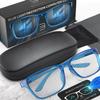 Stylish Blue Light Computer Blocking Glasses for Men and Women - Ease Digital Eye Strain, Dry Eyes, Headaches and Blurry Vision - Instantly Blocks Glare from Computers and Phone Screens, Case - Blue view 2