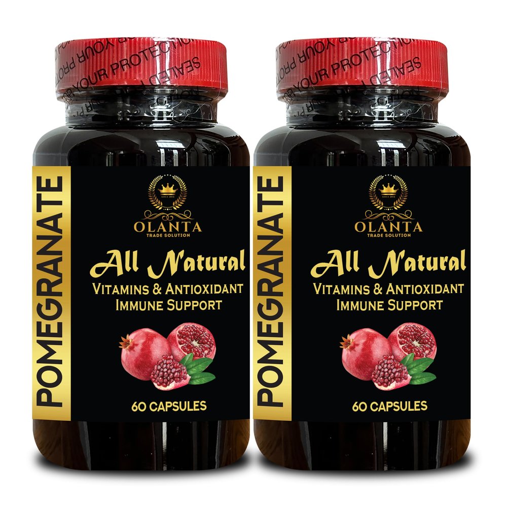 OLANTA TRADE SOLUTION Antioxidant Herbal Supplement with Pomegranate Extract, Plant-Based Daily Wellness Pills, Immunity & Joint Support - 2 Bottles 120 Capsules