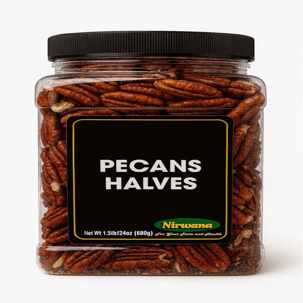 Pecan Halves Roasted Jar Ready-to-Eat Snack and Pantry Ingredient