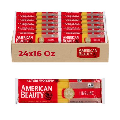 American Beauty Linguine Pasta, 24-Pack (16 oz Each) Pasta for Classic Home Cooked Dishes