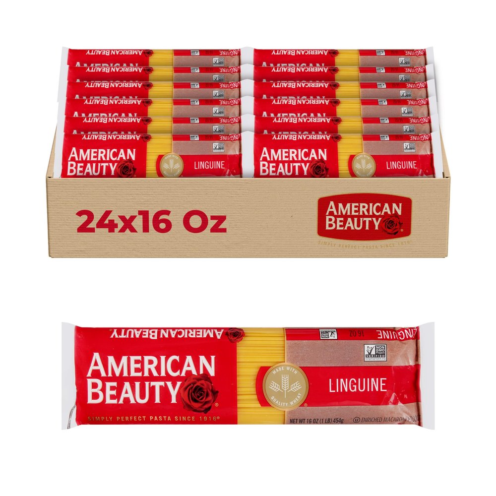 American Beauty Linguine Pasta, 24-Pack (16 oz Each) Pasta for Classic Home Cooked Dishes