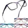 Henotin 4 Pack Ladies Reading Glasses Blue Light Blocking Spring Hinge Readers Anti Eyestrain Computer Eyeglasses (Multicolor-6, 1.75) view 1