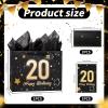 Powbrace 13" Birthday Gift Bag with Tissue Paper & Card(Black 20th) view 2