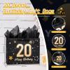 Powbrace 13" Birthday Gift Bag with Tissue Paper & Card(Black 20th) view 3