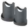 Tiwerlfe Silicone Adult Bib, Pack of 2 Adjustable and Washable Bib for Men & Women, Waterproof for Elderly with Crumb Catcher (Dark Grey) view 1