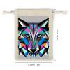 QMNDWE 8 Pack Cotton Drawstring Bag Coyote, Wolf Beast Reusable Gift Pouches Sachet Linen Jewelry Bags For Toys Party Christmas Gifts Candy Bags view 2