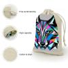 QMNDWE 8 Pack Cotton Drawstring Bag Coyote, Wolf Beast Reusable Gift Pouches Sachet Linen Jewelry Bags For Toys Party Christmas Gifts Candy Bags view 3