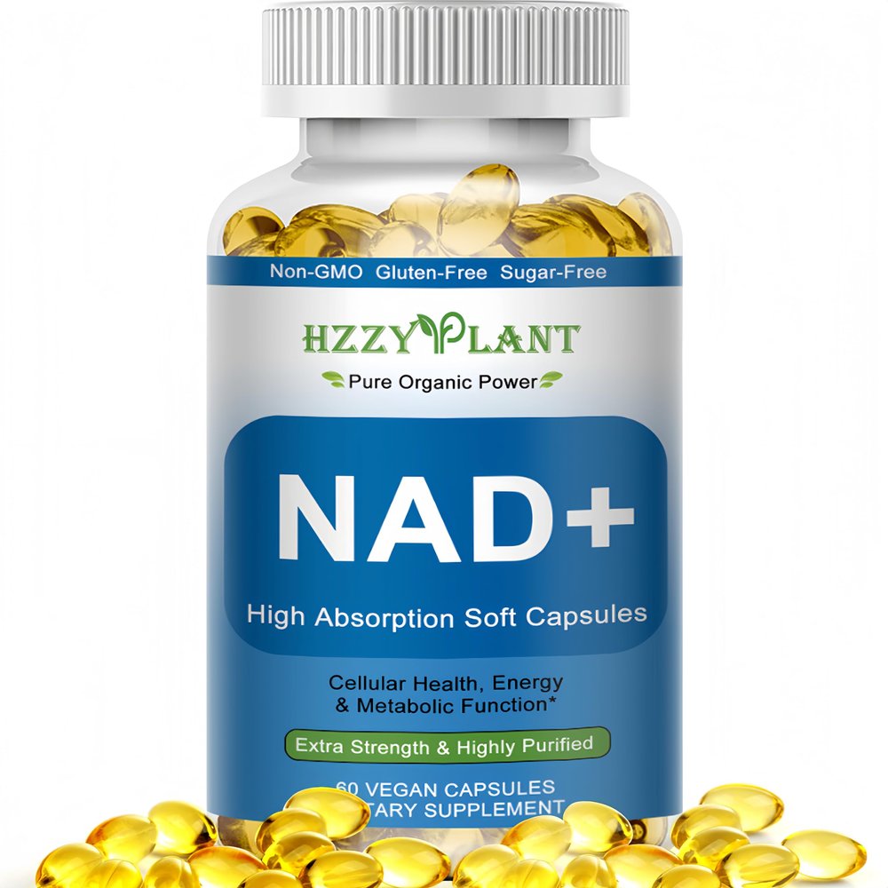 HZZYPLANT NAD+ Supplement, High Absorption NAD Supplements for Women for Cellular Energy Immune Focus Health, NAD Resveratrol Softgel Capsules, NAD Liquid Softgels Supplement, Non-GMO, 2 Month Supply