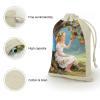 STVNKML 8-Pack Ancient Tree Flower Fairy Drawstring Gift Bags Cotton Linen Party Favors Bags for Decorated Event Favors view 3